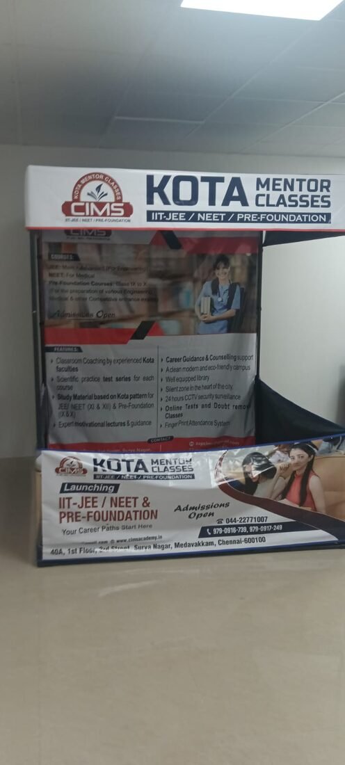 Branded pop-up canopy tent for CIMS Kota Mentor Classes
